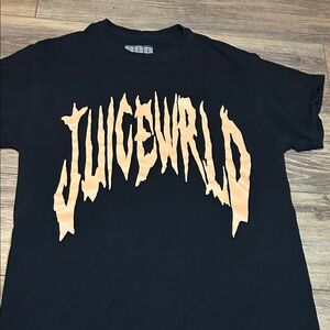 Juice Wrld Black and Orange Graphic Tee